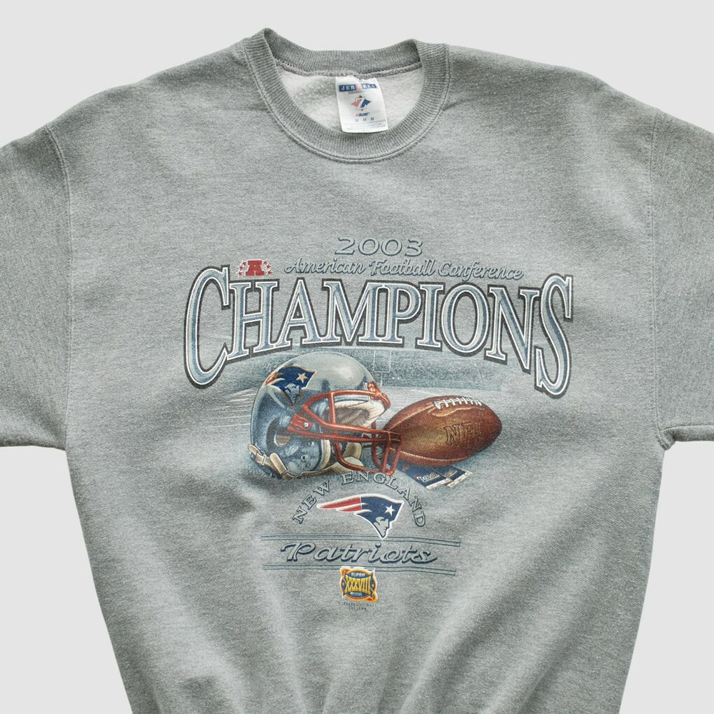New England Patriots Fanatics American Football Conference Jerzees 2003 Pullover Sweatshirt