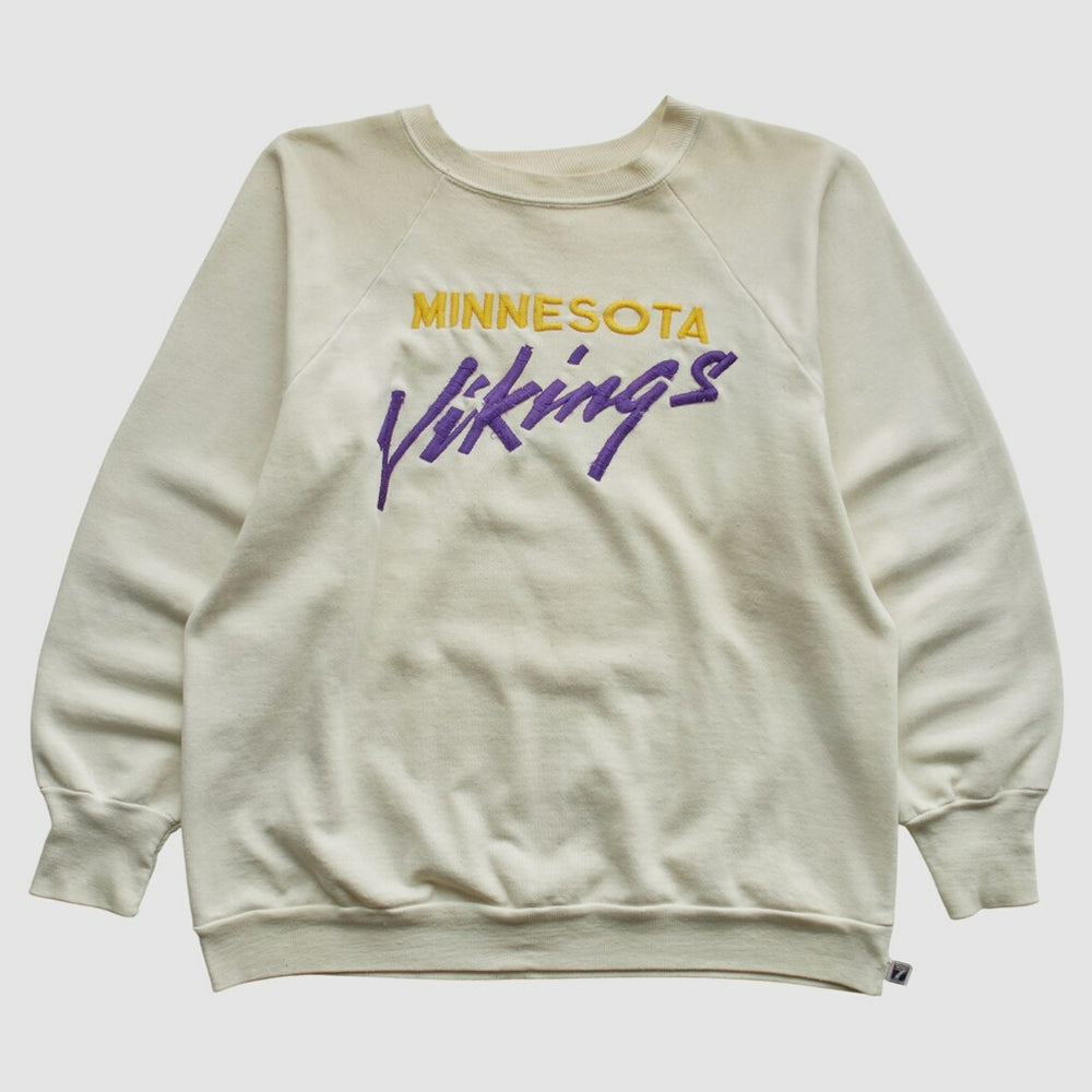 Minnesota Vikings Fanatics Logo 7 80s Pullover Sweatshirt