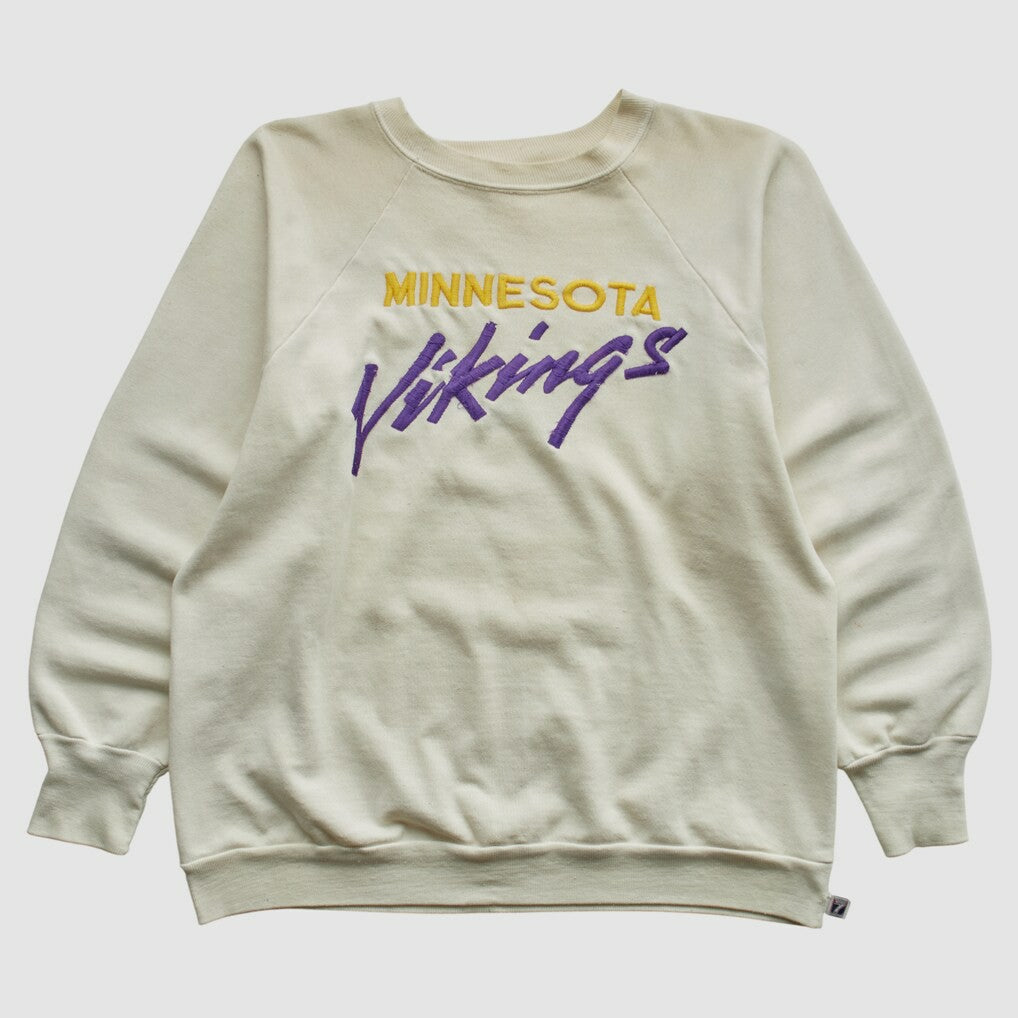 Minnesota Vikings Fanatics Logo 7 80s Pullover Sweatshirt