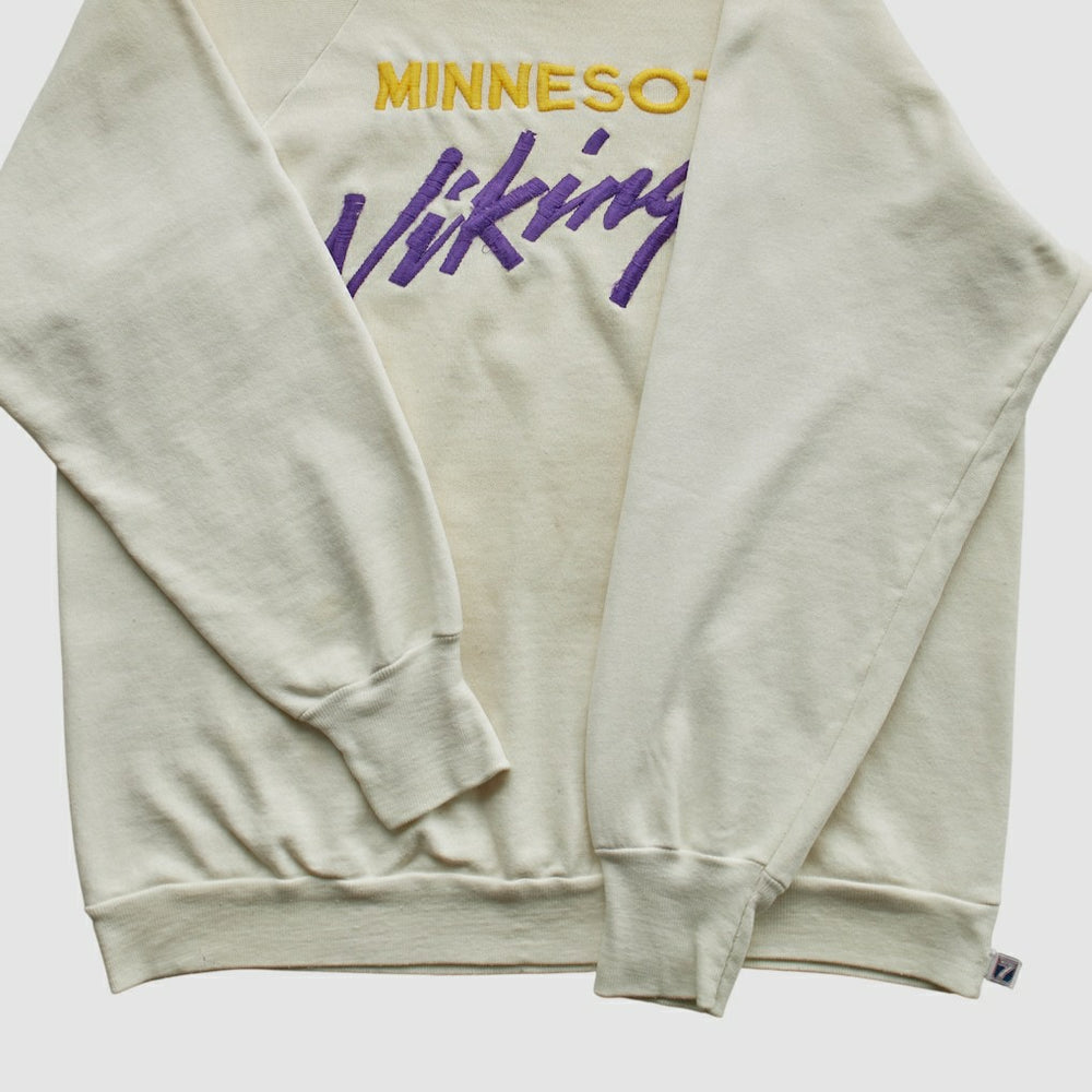 Minnesota Vikings Fanatics Logo 7 80s Pullover Sweatshirt
