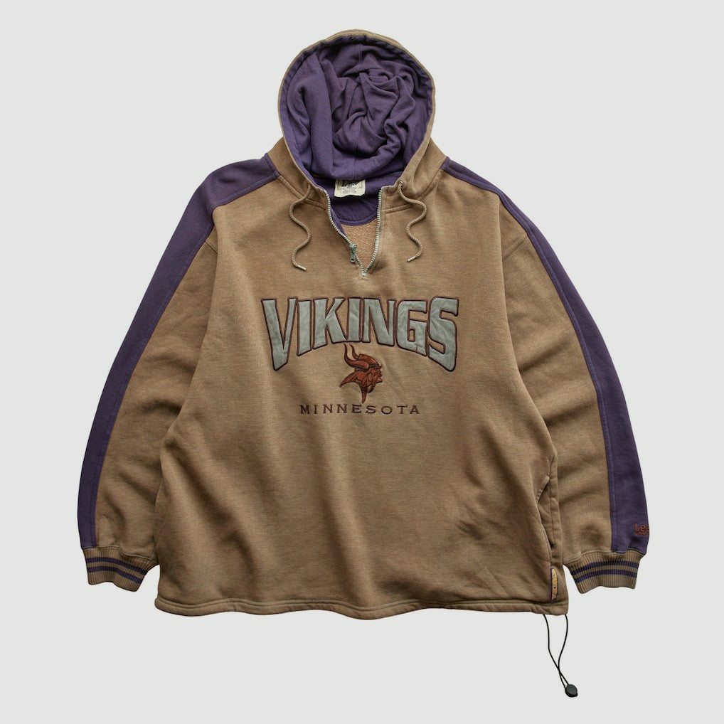 Minnesota Vikings Fanatics Lee Sport 90s Hooded 1/4 Zip Sweatshirt
