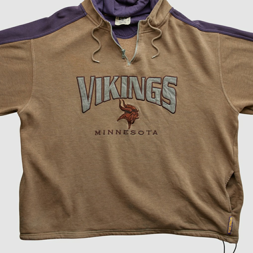 Minnesota Vikings Fanatics Lee Sport 90s Hooded 1/4 Zip Sweatshirt