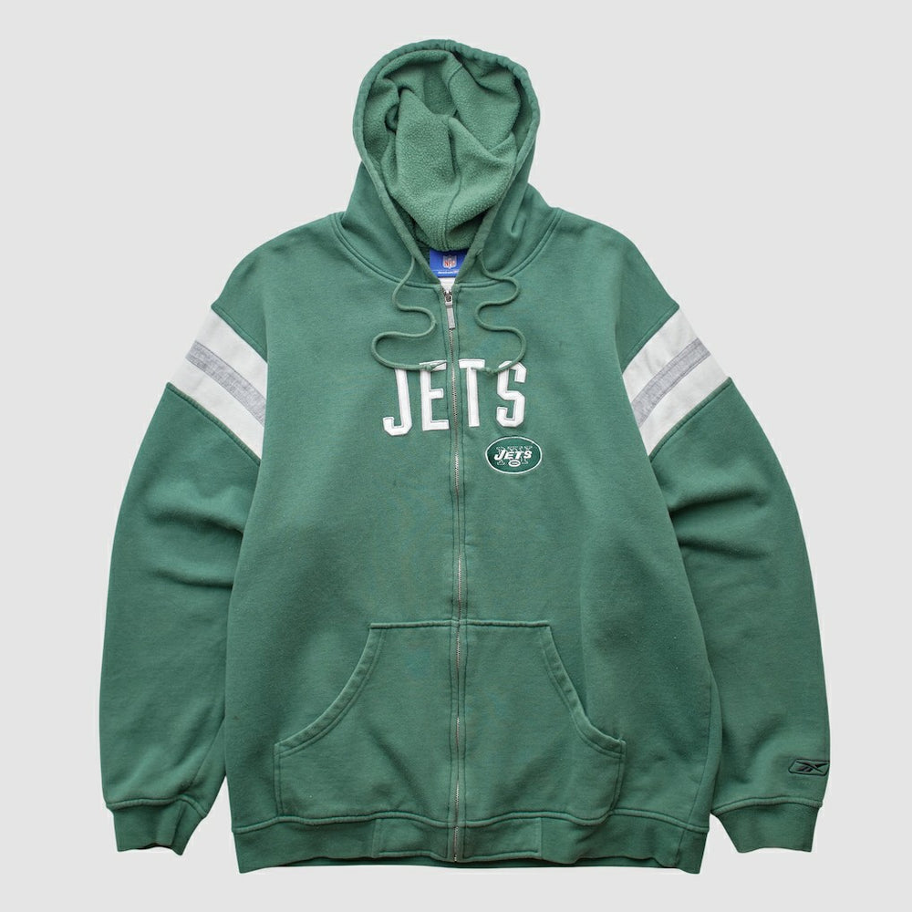 New York Jets Fanatics Reebok 2000s Hooded Full Zip Sweatshirt