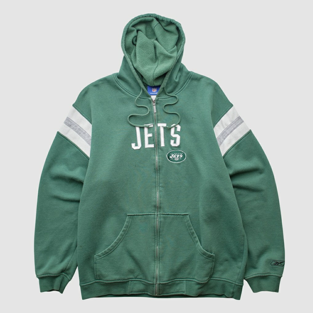 New York Jets Fanatics Reebok 2000s Hooded Full Zip Sweatshirt