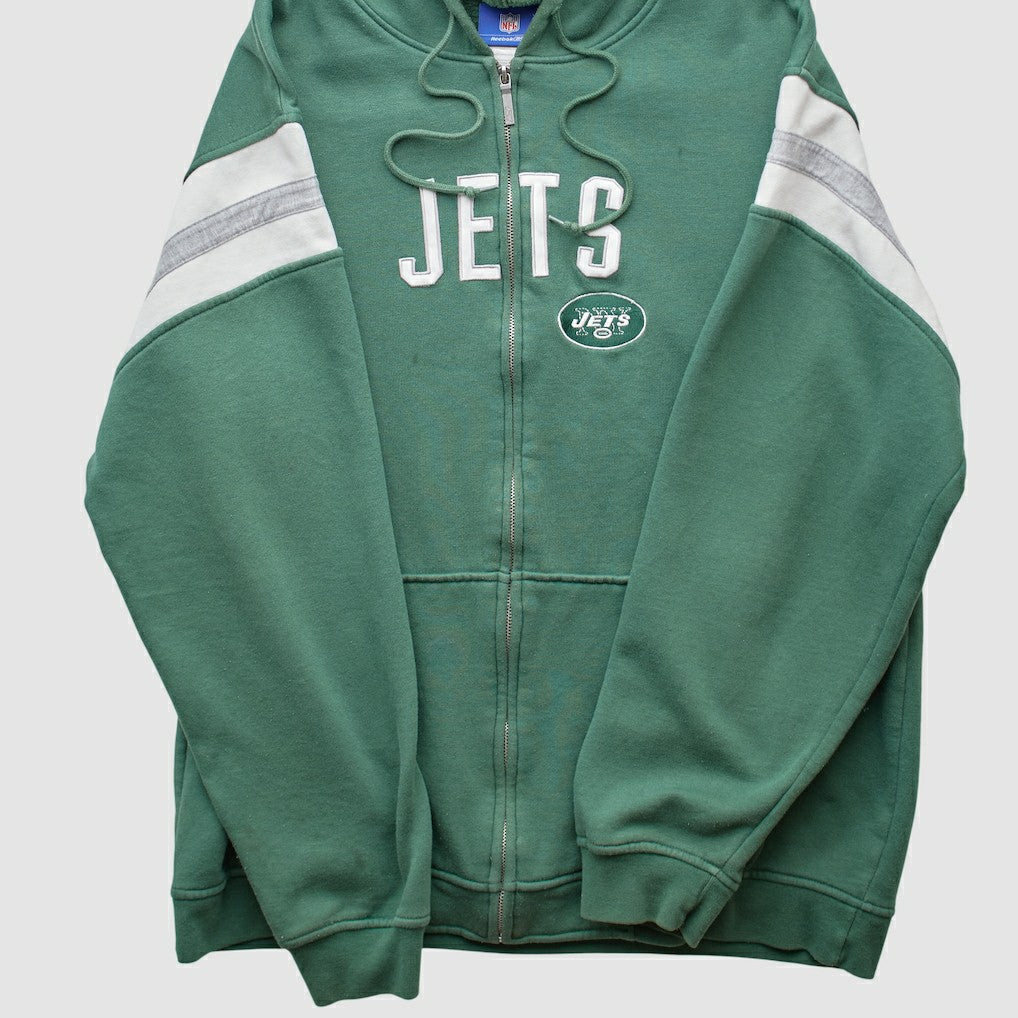 New York Jets Fanatics Reebok 2000s Hooded Full Zip Sweatshirt