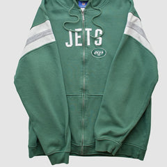 New York Jets Fanatics Reebok 2000s Hooded Full Zip Sweatshirt