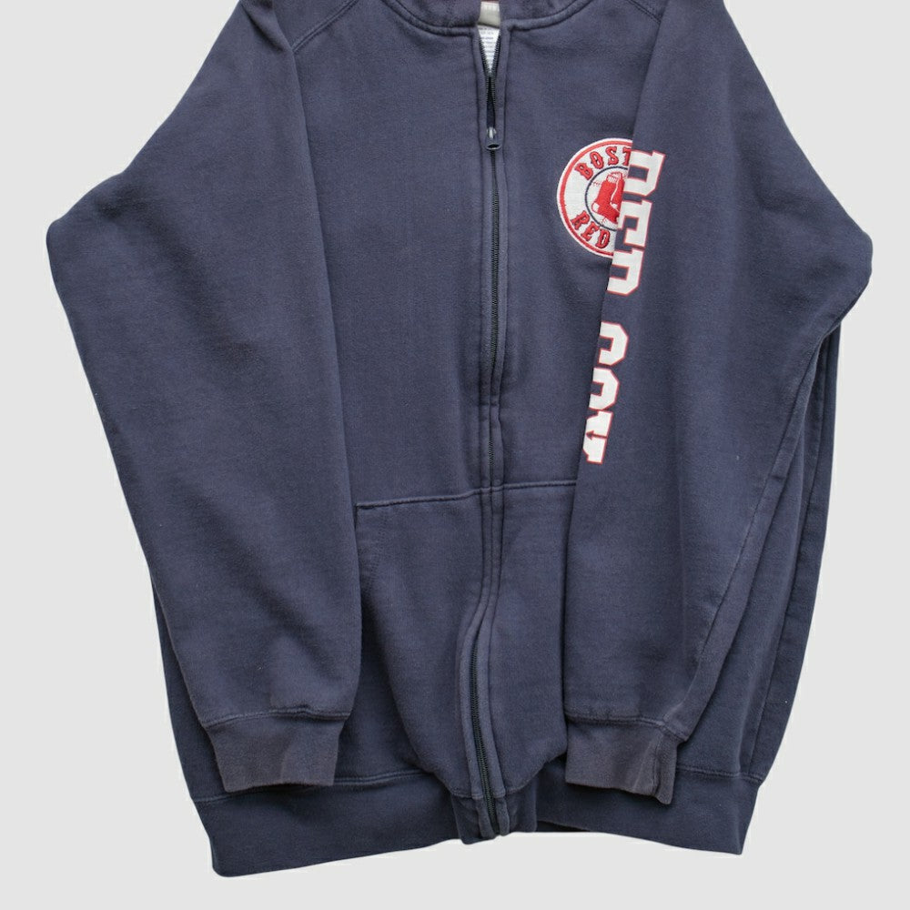 Boston Red Sox Genuine Merchandise 2000s Hooded Full Zip Sweatshirt | MLB Discount