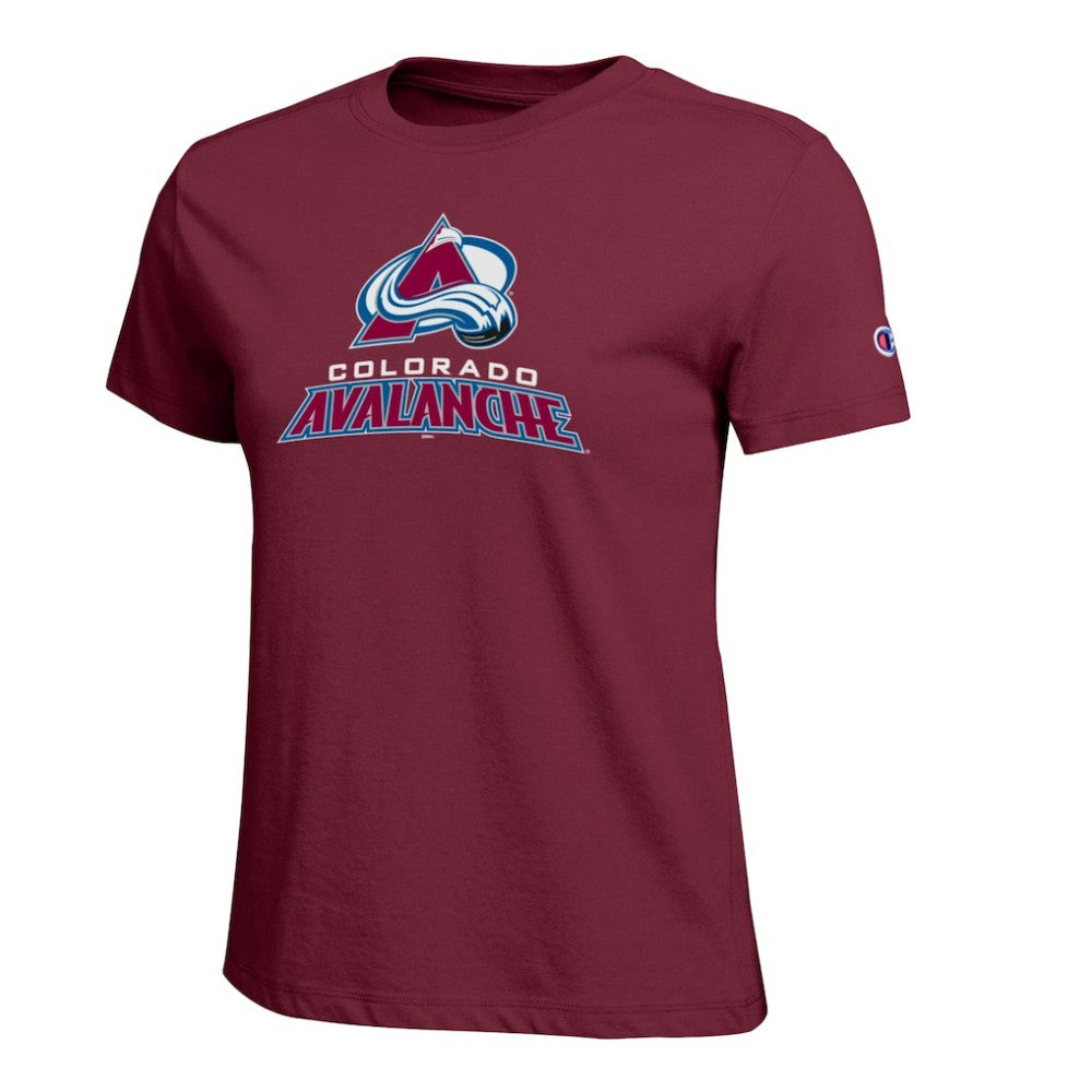 Colorado Avalanche Champion Women's Wordmark Lockup T-Shirt For Sale