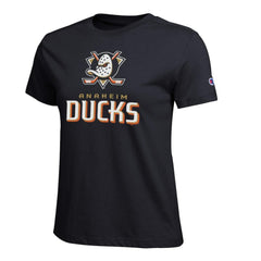 Anaheim Ducks Champion Women's Wordmark Lockup T-Shirt Outlet