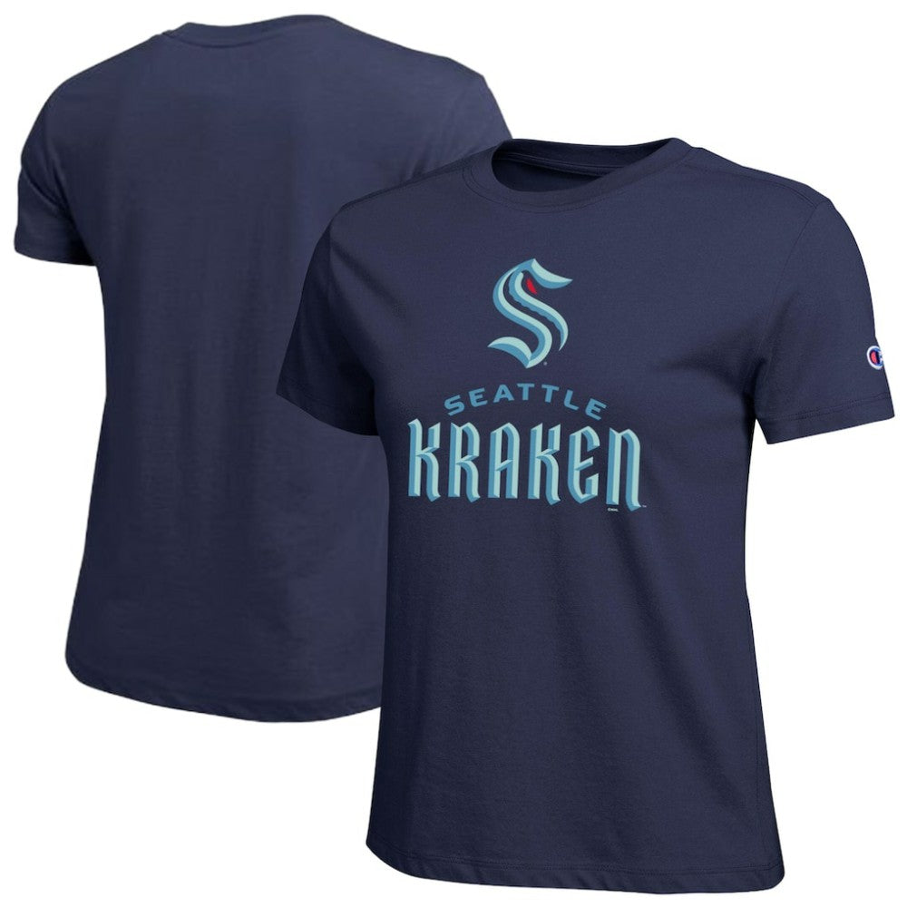 Seattle Kraken Champion Women's Wordmark Lockup T-Shirt On Sale