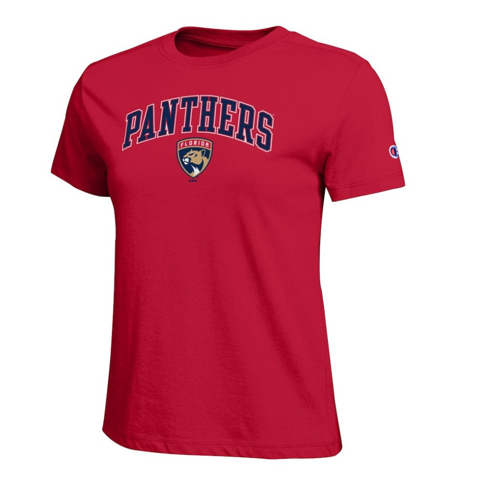 Florida Panthers Champion Women's Arch Mascot Logo T-Shirt On Sale