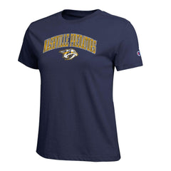 Nashville Predators Champion Women's Arch Mascot Logo T-Shirt Outlet