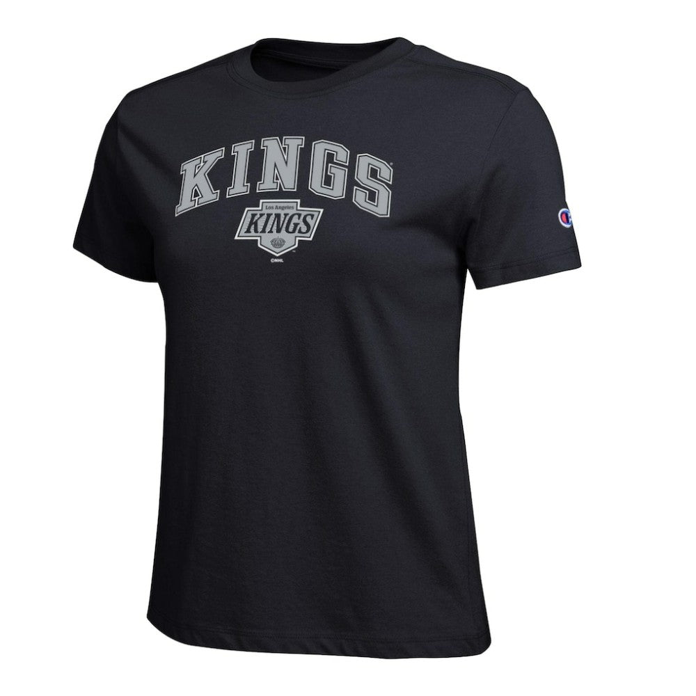 Los Angeles Kings Champion Women's Arch Mascot Logo T-Shirt Online