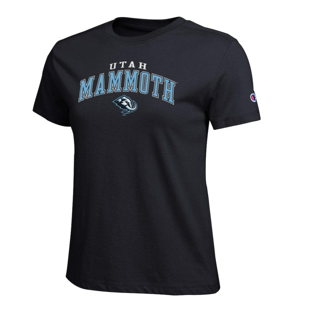 Utah Mammoth Champion Women's Arch Mascot Logo T-Shirt Sale