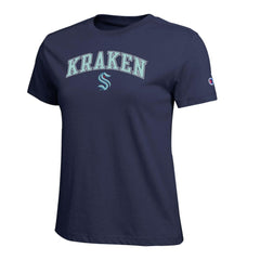 Seattle Kraken Champion Women's Arch Mascot Logo T-Shirt Online