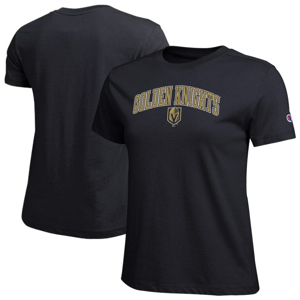 Vegas Golden Knights Champion Women's Arch Mascot Logo T-Shirt On Sale