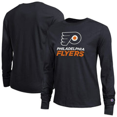 Philadelphia Flyers Champion Women's Wordmark Lockup Long Sleeve T-Shirt Discount