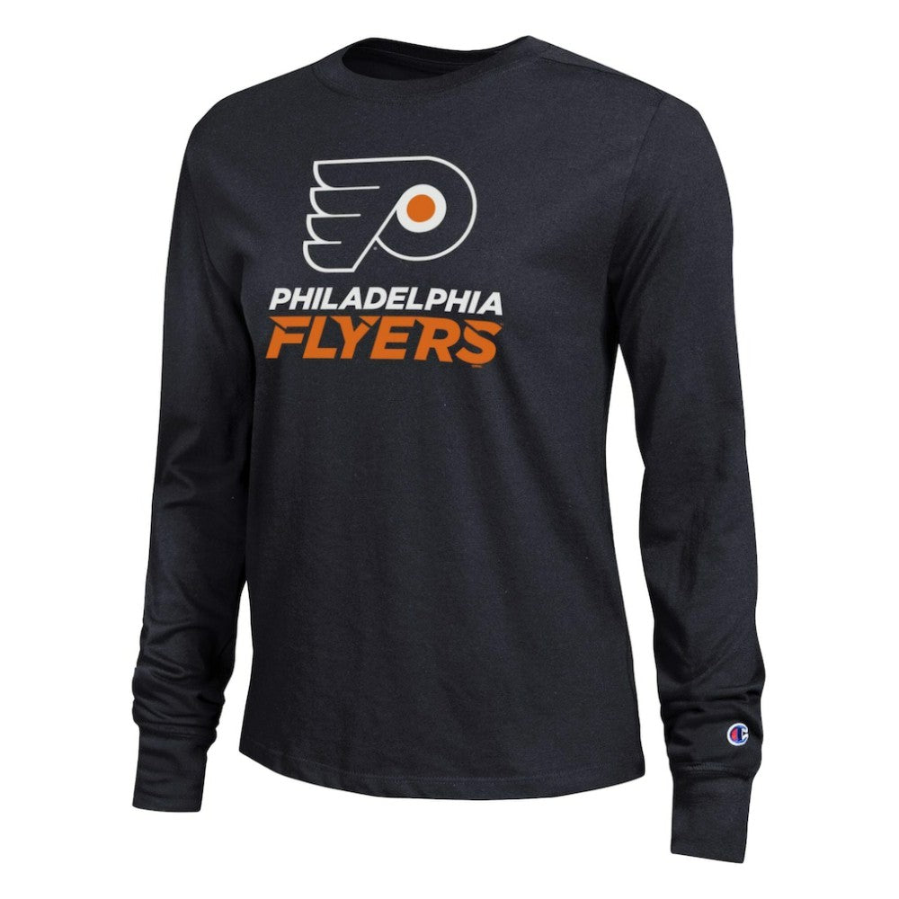 Philadelphia Flyers Champion Women's Wordmark Lockup Long Sleeve T-Shirt Discount