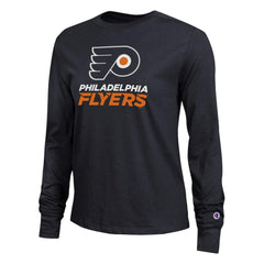 Philadelphia Flyers Champion Women's Wordmark Lockup Long Sleeve T-Shirt Discount