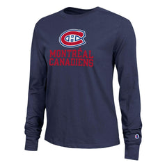 Montreal Canadiens Champion Women's Wordmark Lockup Long Sleeve T-Shirt Sale