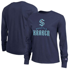Seattle Kraken Champion Women's Wordmark Lockup Long Sleeve T-Shirt Sale