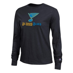 St. Louis Blues Champion Women's Wordmark Lockup Long Sleeve T-Shirt For Sale