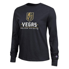 Vegas Golden Knights Champion Women's Wordmark Lockup Long Sleeve T-Shirt Sale