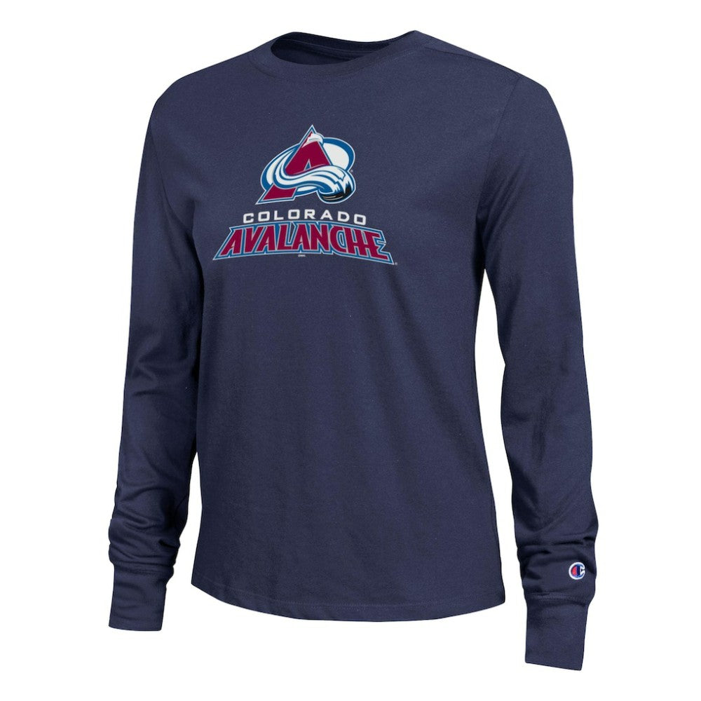 Colorado Avalanche Champion Women's Wordmark Lockup Long Sleeve T-Shirt Sale