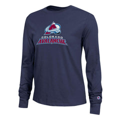 Colorado Avalanche Champion Women's Wordmark Lockup Long Sleeve T-Shirt Sale