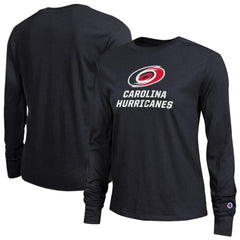 Carolina Hurricanes Champion Women's Wordmark Lockup Long Sleeve T-Shirt Sale
