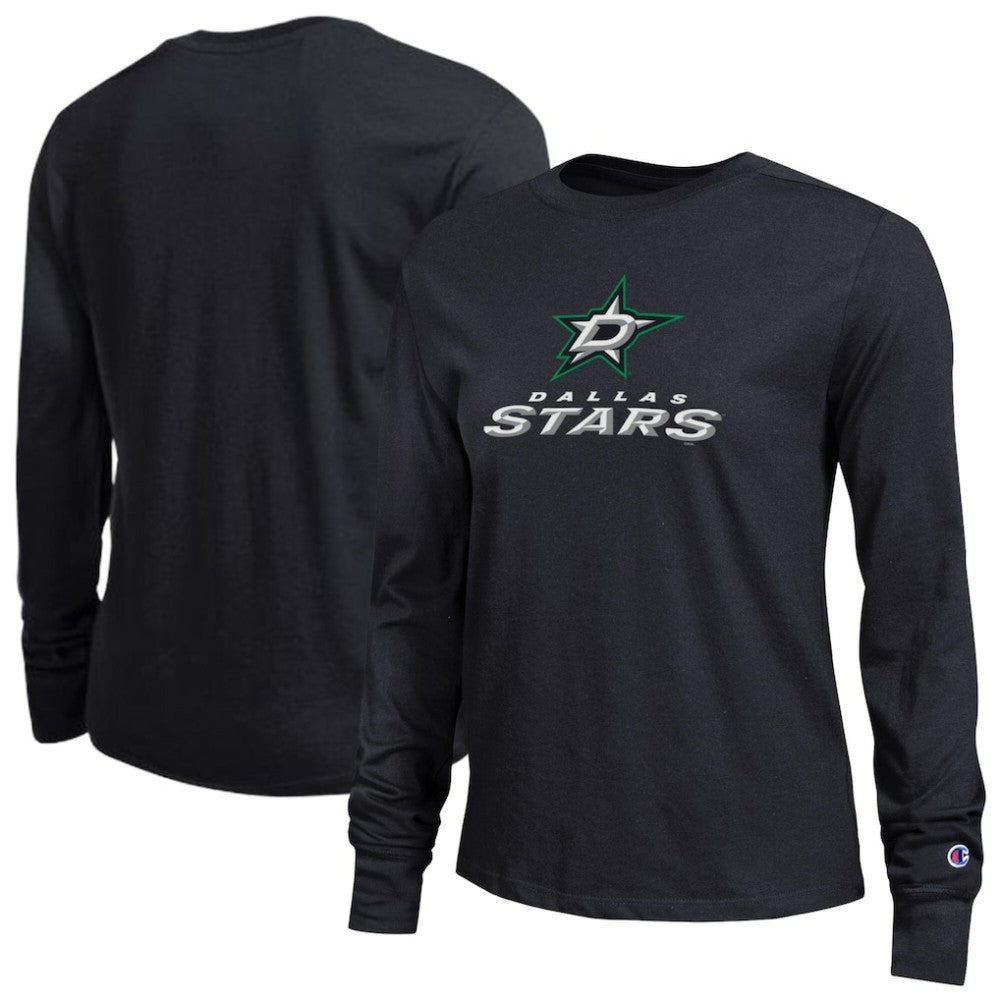 Dallas Stars Champion Women's Wordmark Lockup Long Sleeve T-Shirt For Sale