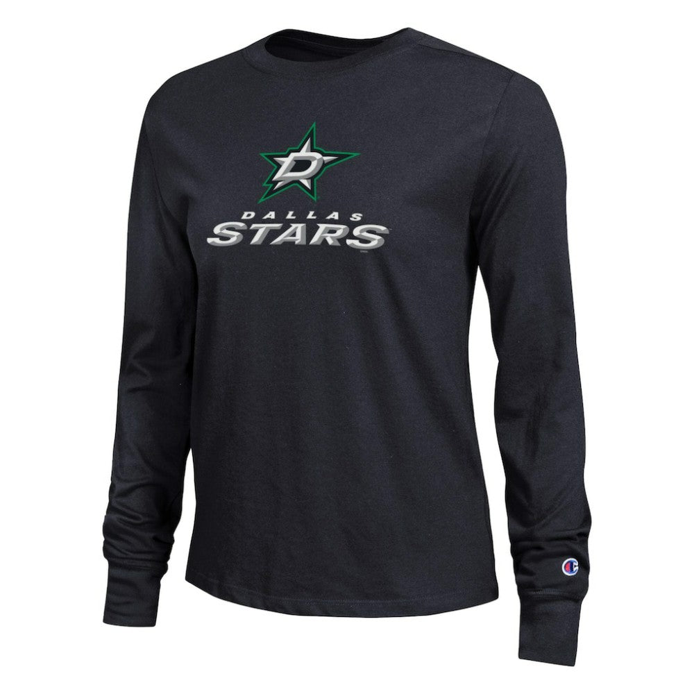 Dallas Stars Champion Women's Wordmark Lockup Long Sleeve T-Shirt For Sale