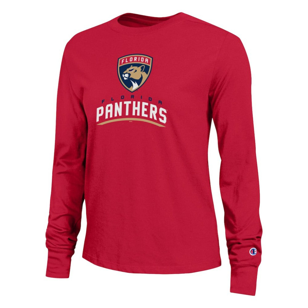 Florida Panthers Champion Women's Wordmark Lockup Long Sleeve T-Shirt Sale