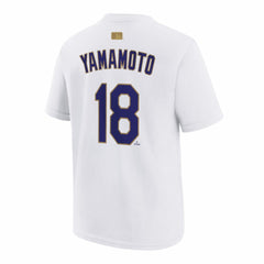 Yoshinobu Yamamoto Los Angeles Dodgers Nike Youth 2026 Gold Collection Name & Number T-Shirt | MLB New
