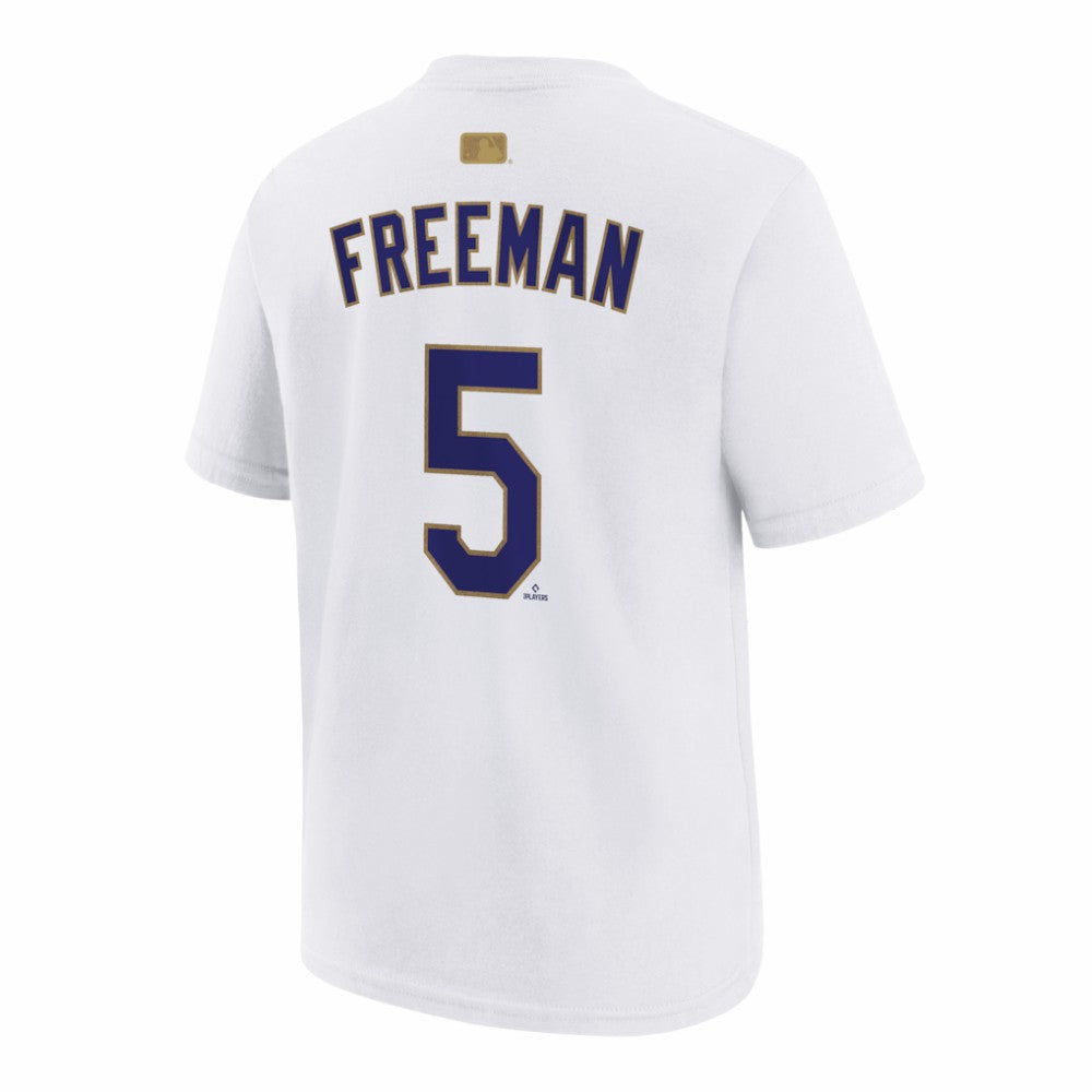 Freddie Freeman Los Angeles Dodgers Nike Youth 2026 Gold Collection Name & Number T-Shirt | MLB For sale