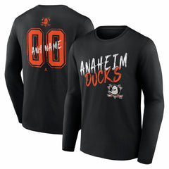 Anaheim Ducks Hustle Personalized Name & Number Long Sleeve T-Shirt Discount
