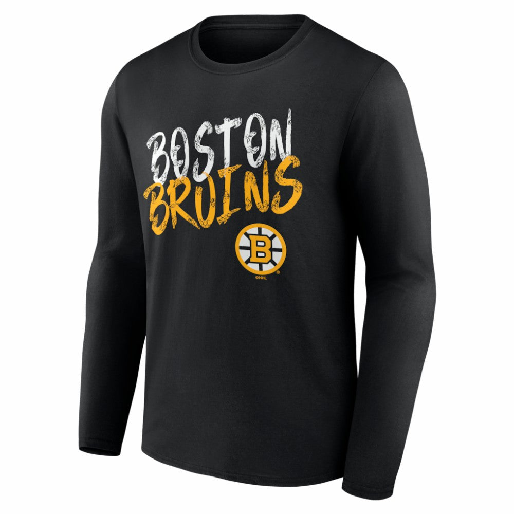 Boston Bruins Hustle Personalized Name & Number Long Sleeve T-Shirt For Sale