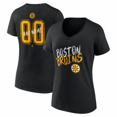 Boston Bruins Women's Hustle Personalized Name & Number V-Neck T-Shirt Outlet