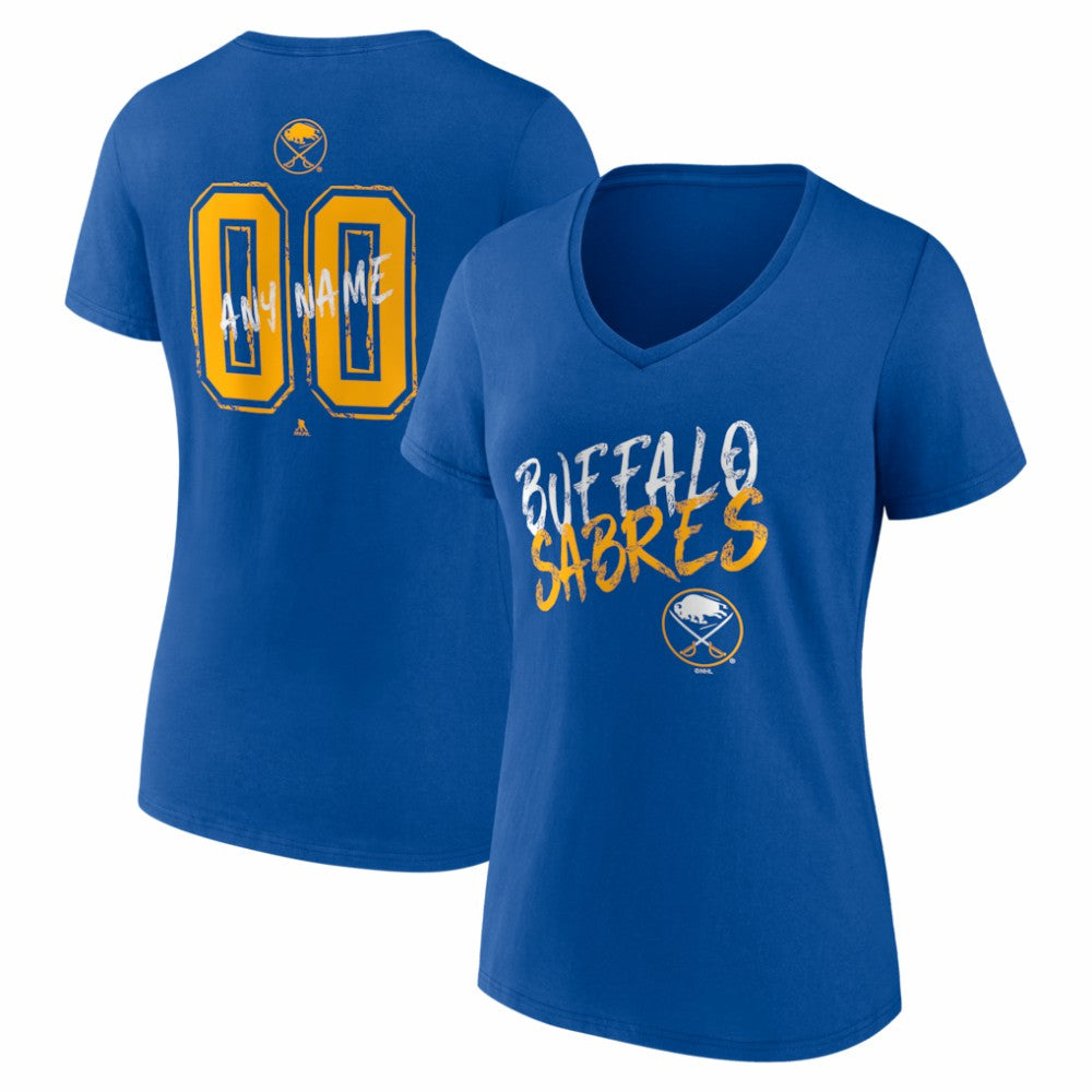 Buffalo Sabres Women's Hustle Personalized Name & Number V-Neck T-Shirt Sale