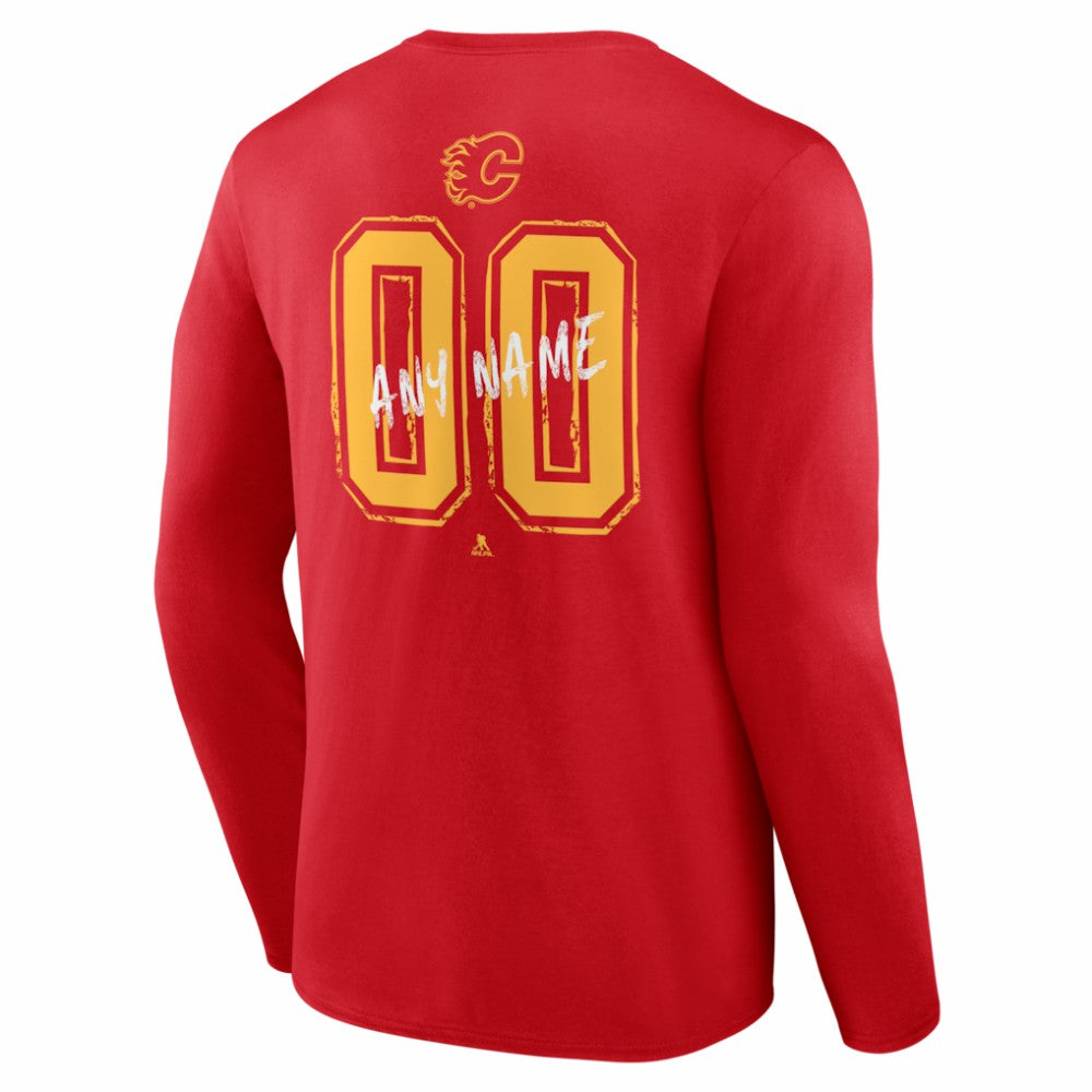Calgary Flames Hustle Personalized Name & Number Long Sleeve T-Shirt Online