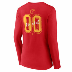 Calgary Flames Women's Hustle Personalized Name & Number Long Sleeve V-Neck T-Shirt Sale