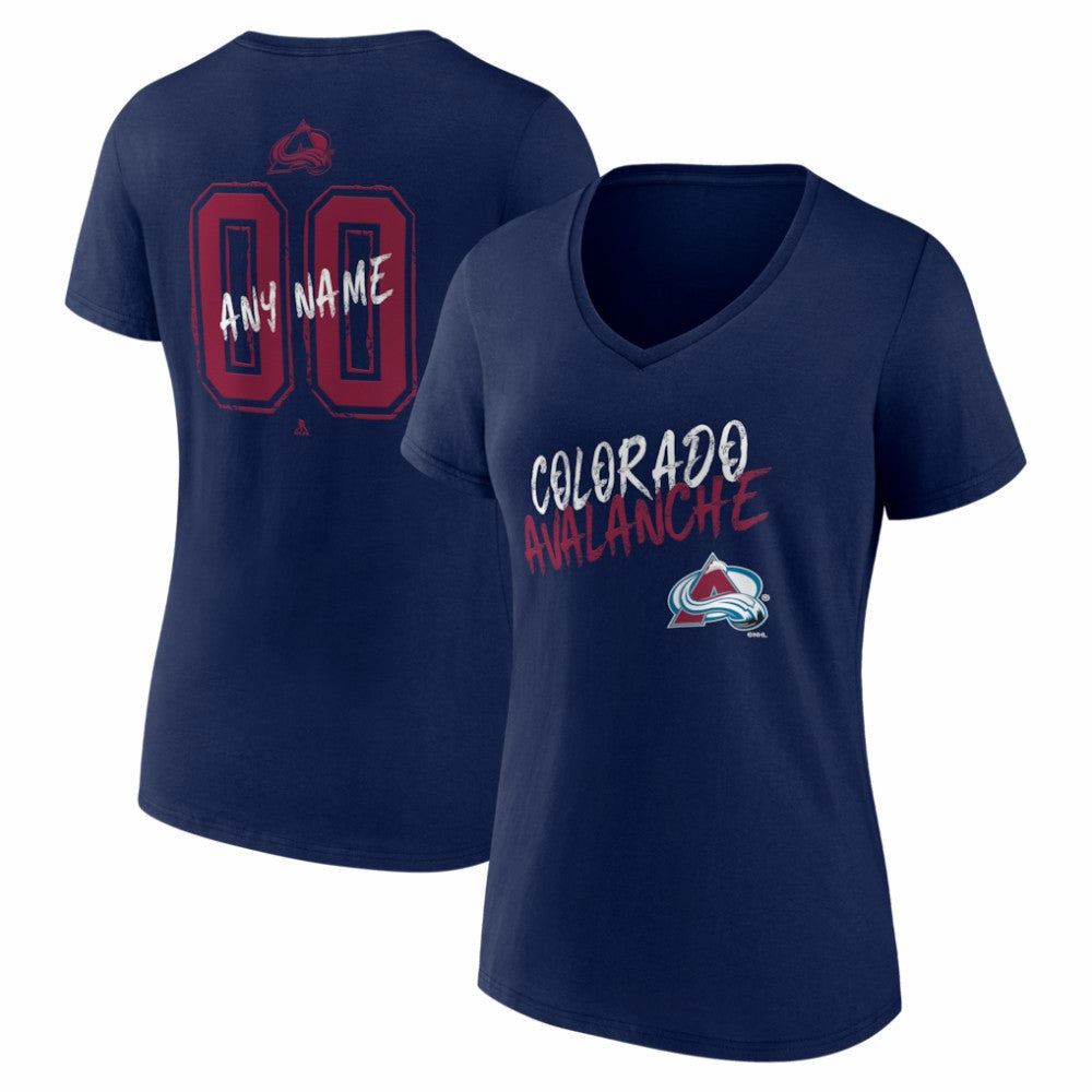 Colorado Avalanche Women's Hustle Personalized Name & Number V-Neck T-Shirt Sale