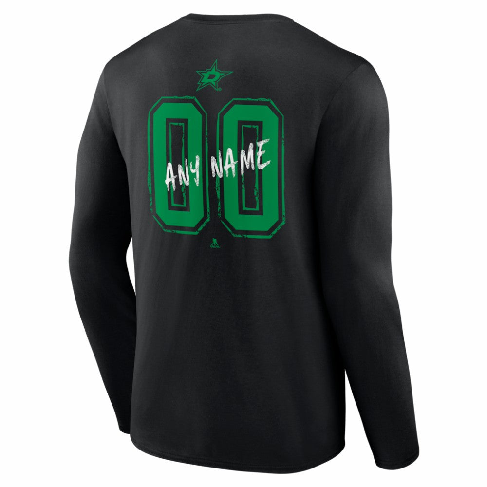 Dallas Stars Hustle Personalized Name & Number Long Sleeve T-Shirt For Sale