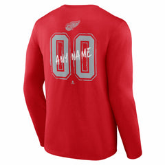 Detroit Red Wings Hustle Personalized Name & Number Long Sleeve T-Shirt On Sale