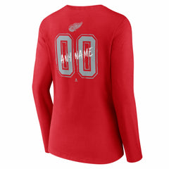 Detroit Red Wings Women's Hustle Personalized Name & Number Long Sleeve V-Neck T-Shirt Discount