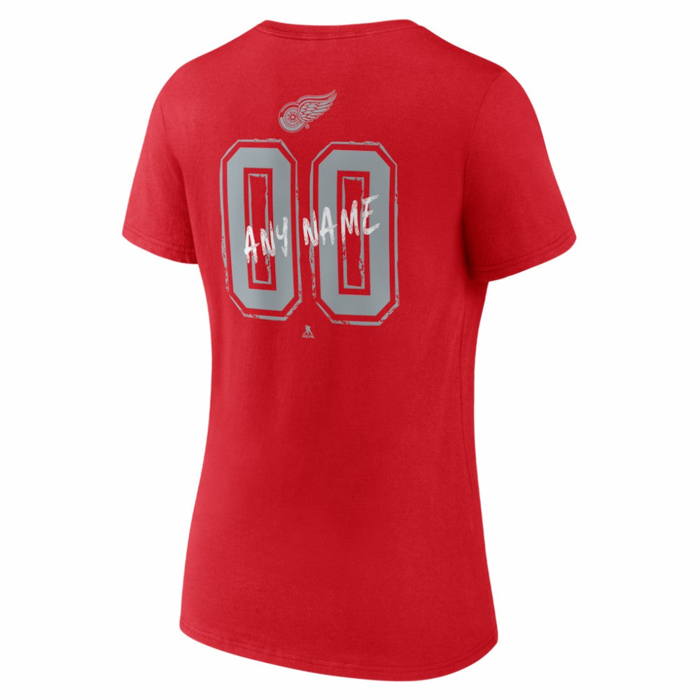 Detroit Red Wings Women's Hustle Personalized Name & Number V-Neck T-Shirt Discount