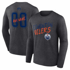 Edmonton Oilers Hustle Personalized Name & Number Long Sleeve T-Shirt Outlet