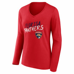 Florida Panthers Women's Hustle Personalized Name & Number Long Sleeve V-Neck T-Shirt Outlet