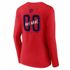 Florida Panthers Women's Hustle Personalized Name & Number Long Sleeve V-Neck T-Shirt Outlet