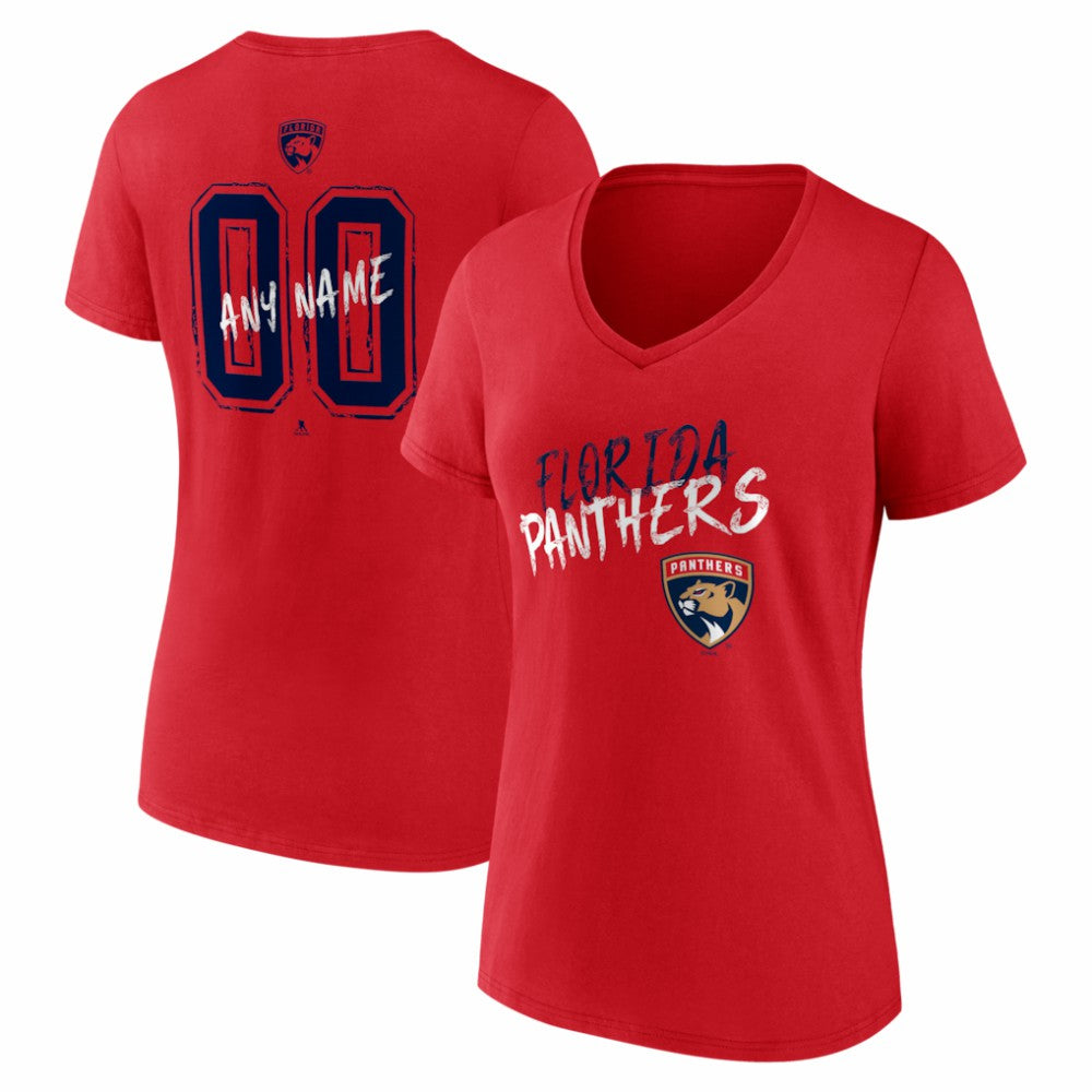 Florida Panthers Women's Hustle Personalized Name & Number V-Neck T-Shirt Discount